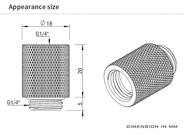 Barrow Barrow G14 Male to Female Extender Fitting 20mm Silver Shiny High Quality Connector - View 4 of 4