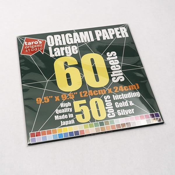 Taro's Origami Studio Premium 9.5 Inch Origami Paper - 50 Colors, 60 Sheets, Easy Fold for Beginners | Taro's Origami Studio - View 4 of 9
