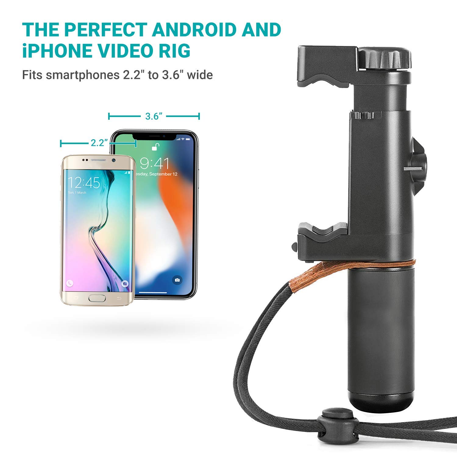 Movo Movo PR-1 Smartphone Grip Handle Rig with Tripod and Cold Shoe Mount for iPhone Samsung HTC LG Google Android - View 5 of 7