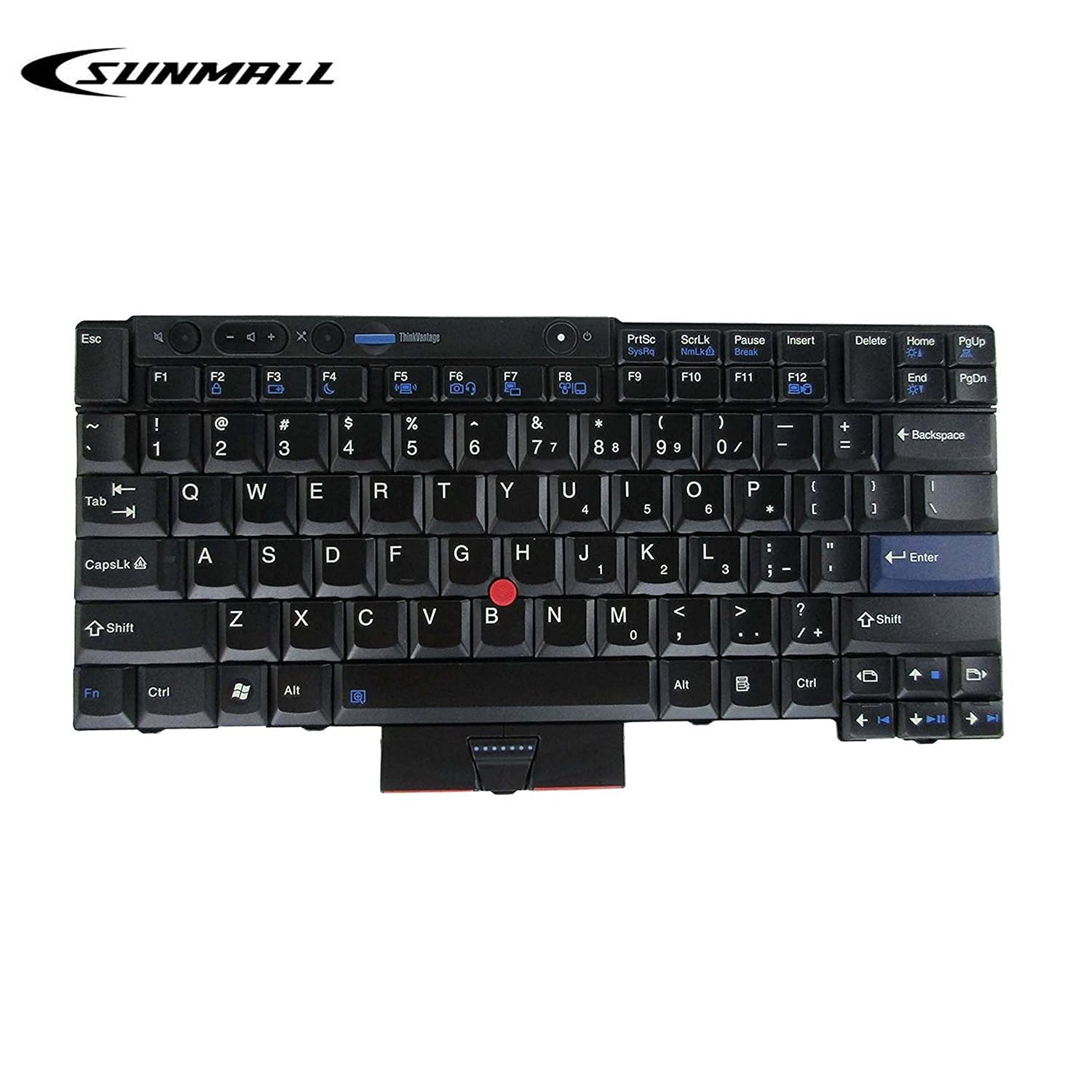SUNMALL SUNMALL T410 Keyboard New Laptop Keyboard with Pointer for Lenovo ThinkPad T410 T420 T510 T520 X220 T400 T420s US Layout Black - View 6 of 7