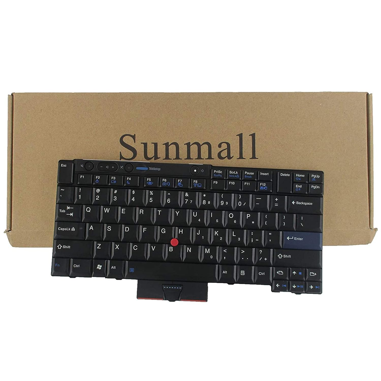 SUNMALL T410 Keyboard New Laptop Keyboard with Pointer for Lenovo ThinkPad T410 T420 T510 T520 X220 T400 T420s US Layout Black