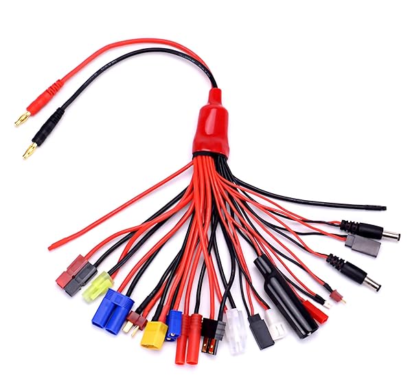 Readytosky Readytosky 19 in 1 Lipo Battery Charger Adapter Cable for RC Car Drone with Banana Plug JST T-Plug XT60 EC3 EC5 HXT 4mm