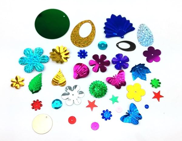 Honbay Honbay 100g Mixed Sequins & Spangles - Assorted Craft Supplies in Various Shapes & Colors - View 3 of 4