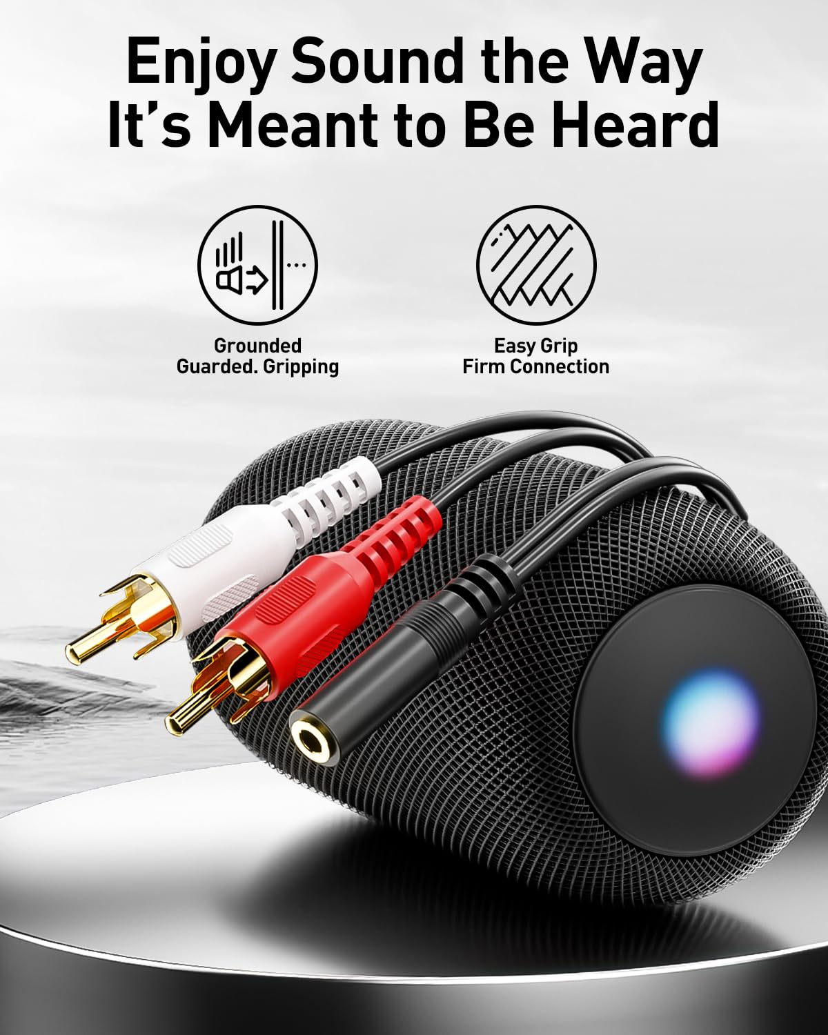 VCE VCE 3.5mm Female to 2 RCA Male Stereo Audio Y Cable 2-Pack Gold Plated Adapter for TV Smartphones MP3 Tablets Speakers Home Theater 8 inch - View 4 of 7