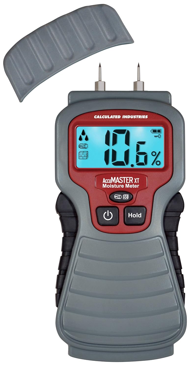 Calculated Industries Calculated Industries 7440 AccuMASTER XT Digital Moisture Meter Handheld Pin Type with Backlit LCD for Detecting Moisture in Various Surfaces
