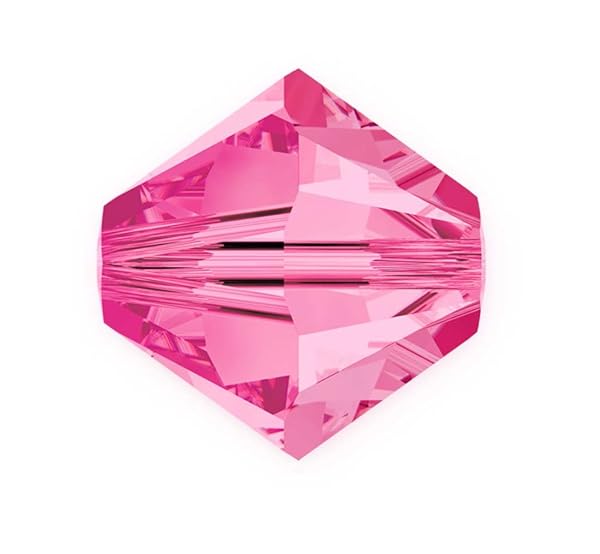 PRECIOSA 50pcs Pink Rose Preciosa 6mm Bicone Crystal Beads for DIY Jewelry - Compatible with Swarovski 5301/5328