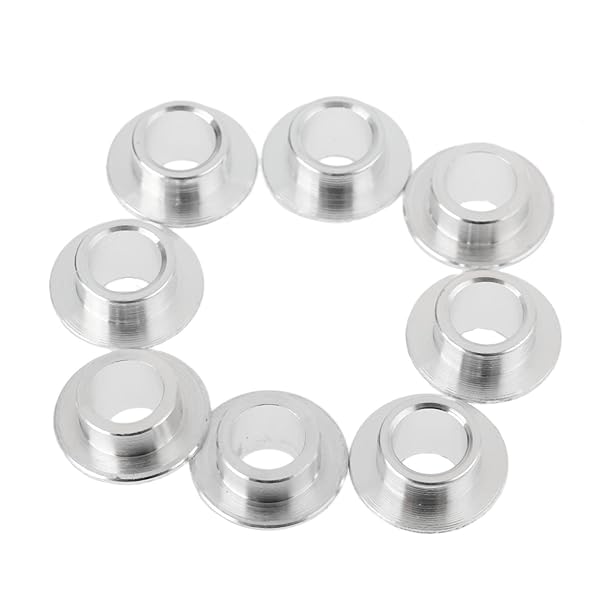 MUXSAM MUXSAM 8-Pack Inline Skate Bearing Spacers for 8mm Axles - Silver Wheel Center Bushings for Men & Women Outdoor Skating