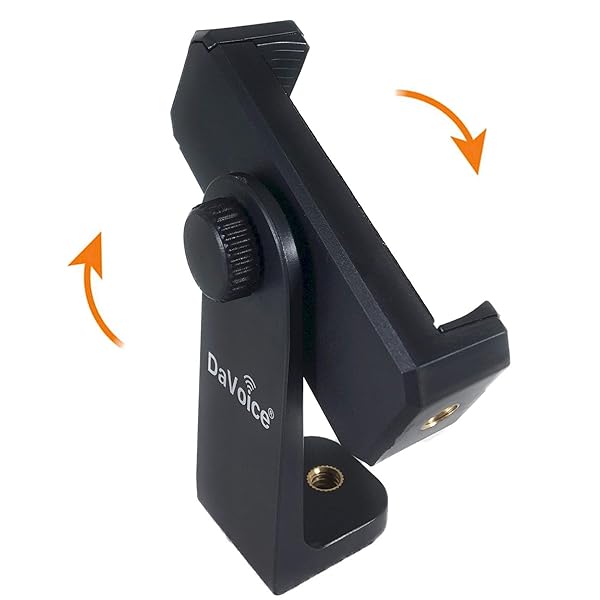 DaVoice DaVoice Tripod Phone Mount Adapter 360 Rotating Holder for iPhone Smartphone Camera Stand Universal Cell Phone Attachment Clip Clamp - View 2 of 9