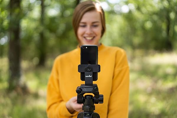 DaVoice DaVoice Tripod Phone Mount Adapter 360 Rotating Holder for iPhone Smartphone Camera Stand Universal Cell Phone Attachment Clip Clamp - View 6 of 9