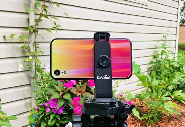 DaVoice DaVoice Tripod Phone Mount Adapter 360 Rotating Holder for iPhone Smartphone Camera Stand Universal Cell Phone Attachment Clip Clamp - View 7 of 9