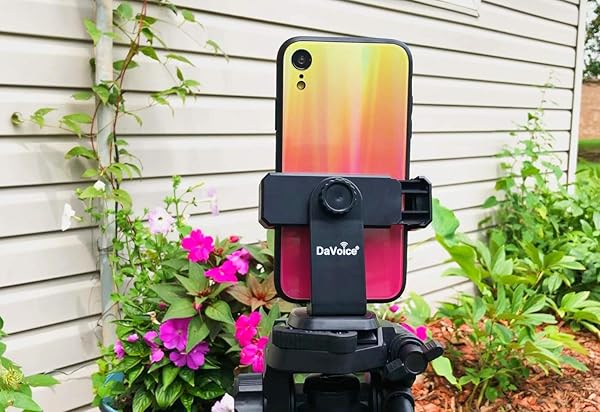 DaVoice DaVoice Tripod Phone Mount Adapter 360 Rotating Holder for iPhone Smartphone Camera Stand Universal Cell Phone Attachment Clip Clamp - View 8 of 9