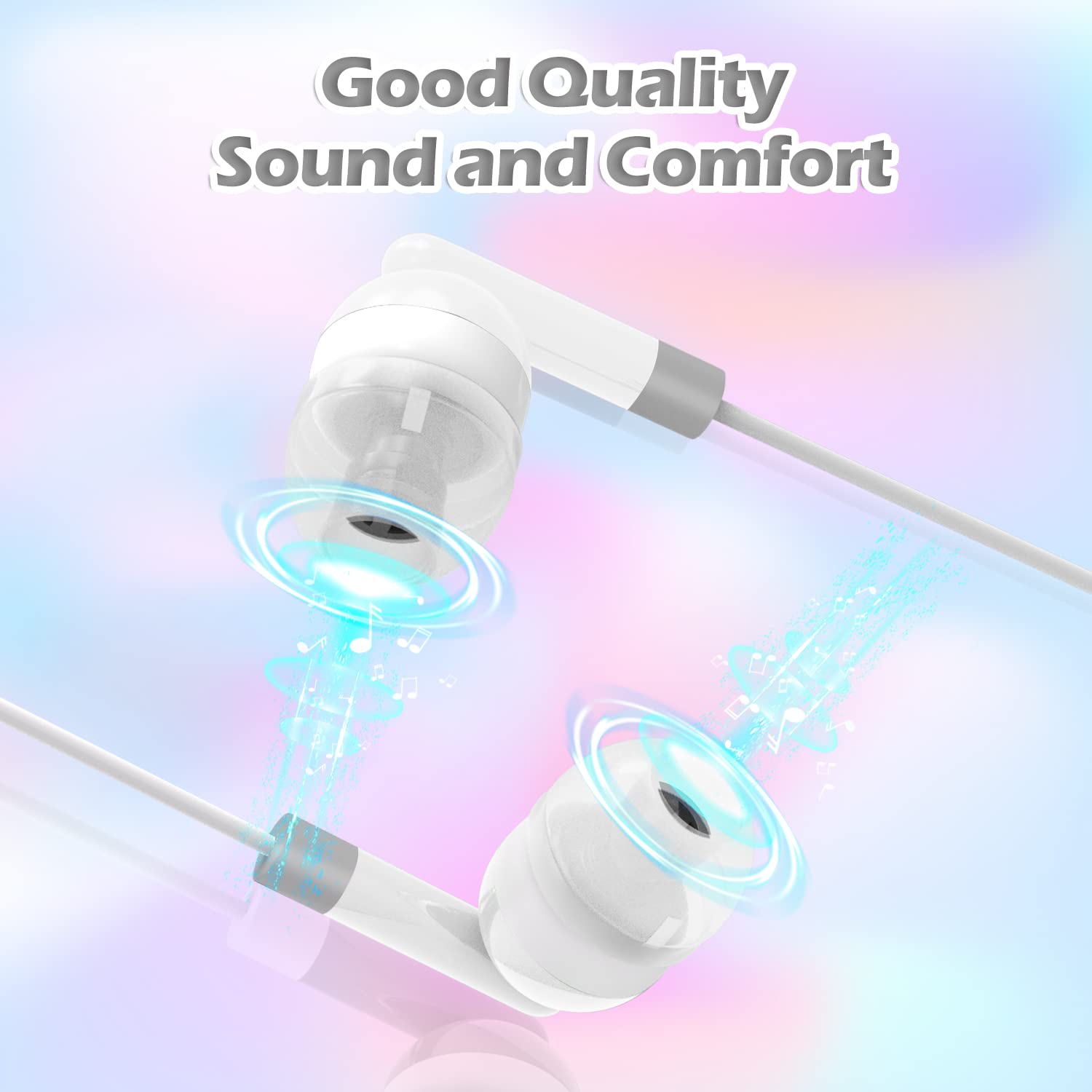 CN-Outlet Wholesale Bulk Earbuds Headphones 100 Pack Individually Bagged for iPhone Android MP3 Player White - View 3 of 7