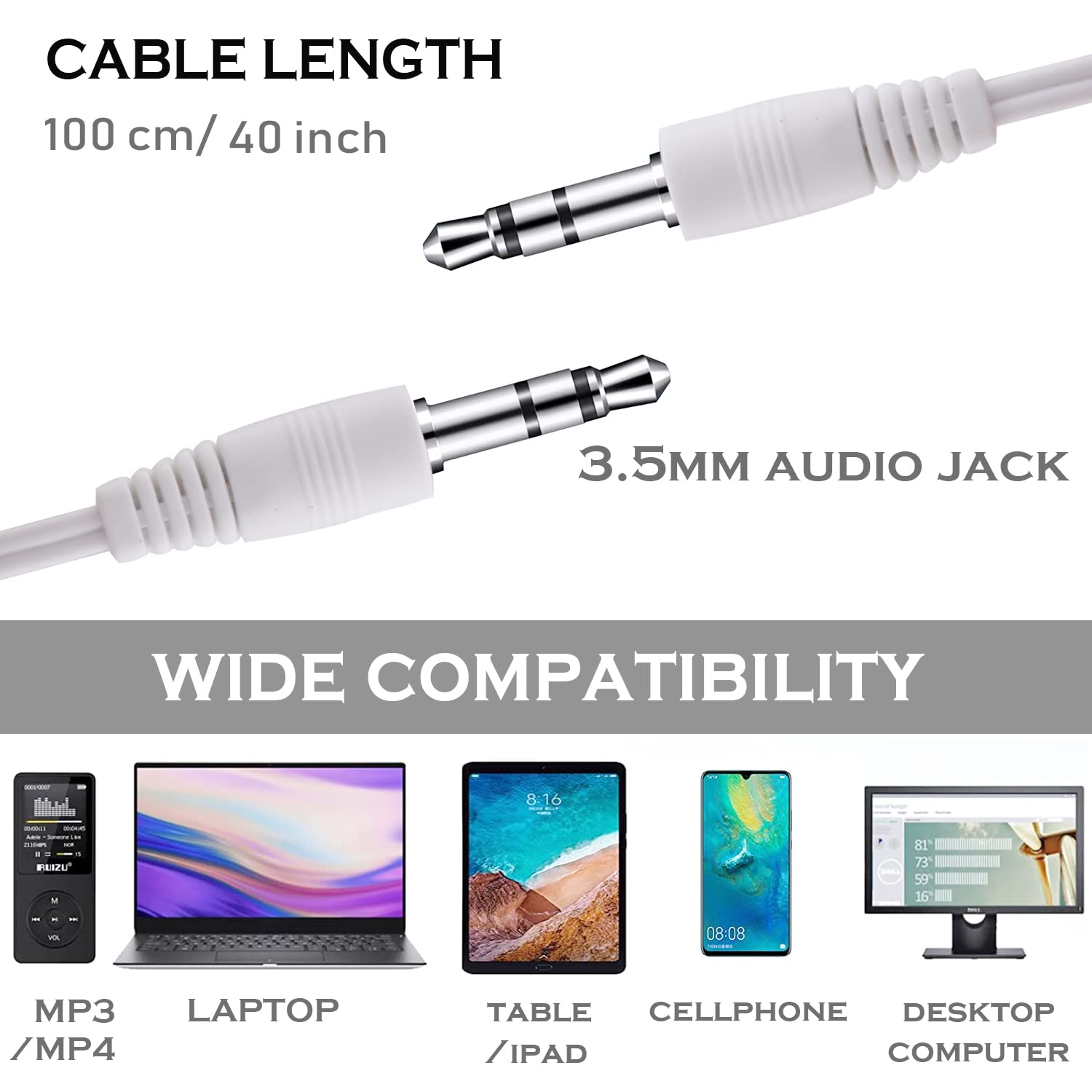 CN-Outlet Wholesale Bulk Earbuds Headphones 100 Pack Individually Bagged for iPhone Android MP3 Player White - View 4 of 7