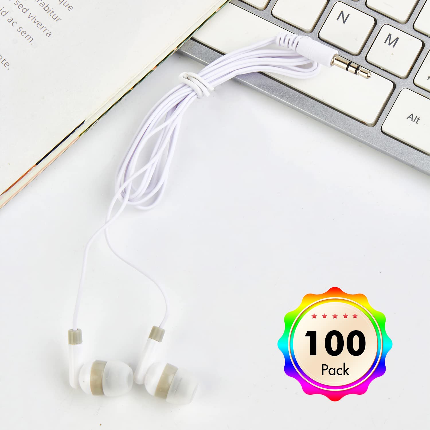 CN-Outlet Wholesale Bulk Earbuds Headphones 100 Pack Individually Bagged for iPhone Android MP3 Player White - View 7 of 7