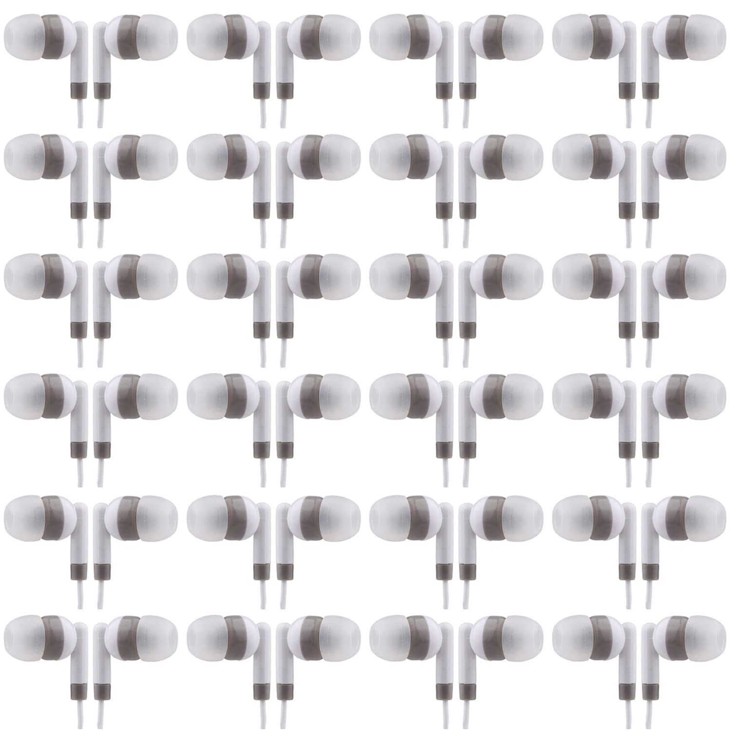 CN-Outlet Wholesale Bulk Earbuds Headphones 100 Pack Individually Bagged for iPhone Android MP3 Player White