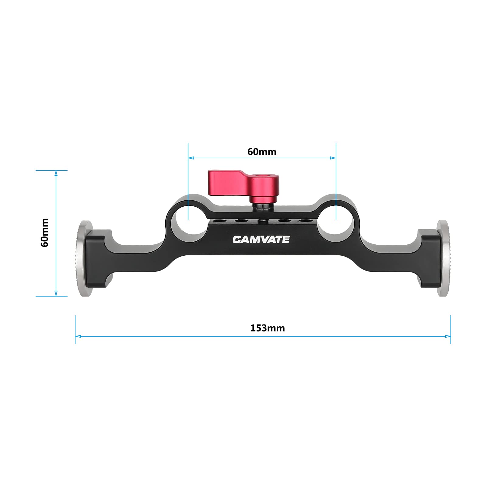 CAMVATE 15 Rod Clamp Standard Accessory M6 31.8mm for Camera Rig Support Railblock Systems Red - View 2 of 6