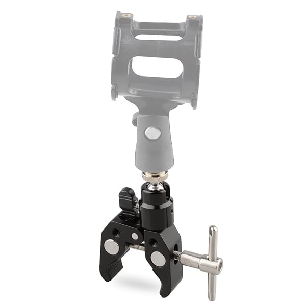 CAMVATE CAMVATE Crab Clamp with Articulated 1/4 Mini Ball Head for Microphones - Perfect for Filmmakers & Content Creators - View 4 of 7