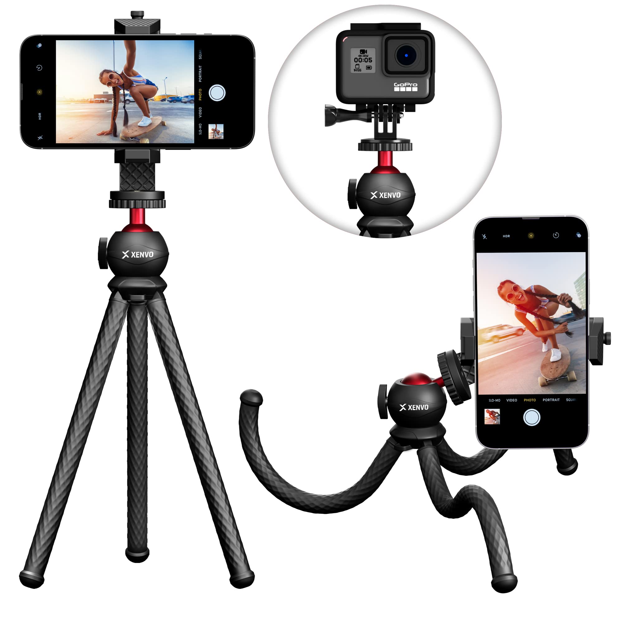 Xenvo iPhone Tripod Flexible Cell Phone Tripod with 360 Ball Head for iPhone