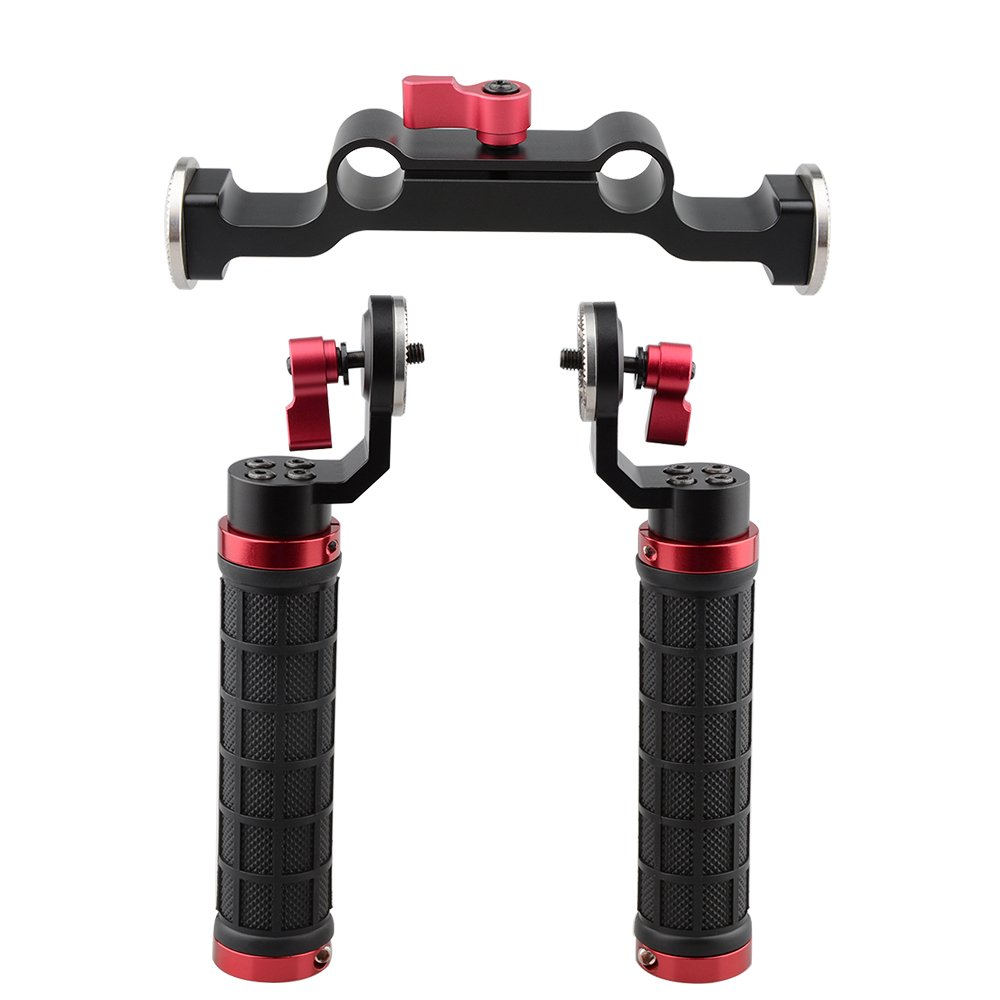 CAMVATE 15mm Rod Soft Rubber Grip Shoulder Mount Rig with ARRI Rosette for DSLR Photography - View 4 of 8