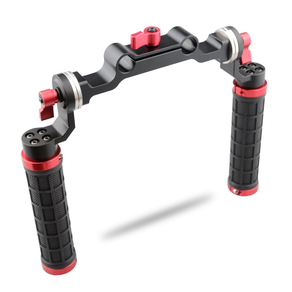 CAMVATE 15mm Rod Soft Rubber Grip Shoulder Mount Rig with ARRI Rosette for DSLR Photography - View 7 of 8