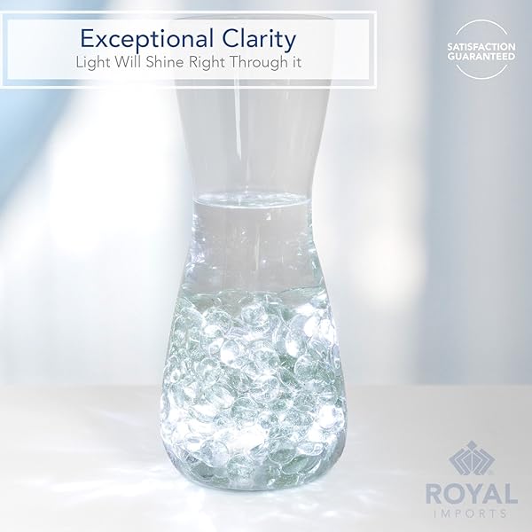 Royal Imports Royal Imports Clear Glass Flat Marbles for Party Decor Wedding Centerpieces Aquarium Pebbles Vase Filler 5 LBS Approx 500 Pieces - View 2 of 7