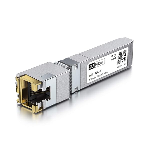 H!Fiber.com 10Gb SFP+ RJ45 Transceiver, 10Gbase-T Ethernet Copper SFP+ Module Support 10G/5G/2.5G/1.25G, for Cisco SFP-10G-T-S, Ubiquiti UF-RJ45-10G, UniFi, TP-Link,MikroTik,Fortinet,Supermicro and More, 30m - View 2 of 7