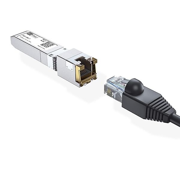 H!Fiber.com 10Gb SFP+ RJ45 Transceiver, 10Gbase-T Ethernet Copper SFP+ Module Support 10G/5G/2.5G/1.25G, for Cisco SFP-10G-T-S, Ubiquiti UF-RJ45-10G, UniFi, TP-Link,MikroTik,Fortinet,Supermicro and More, 30m - View 4 of 7