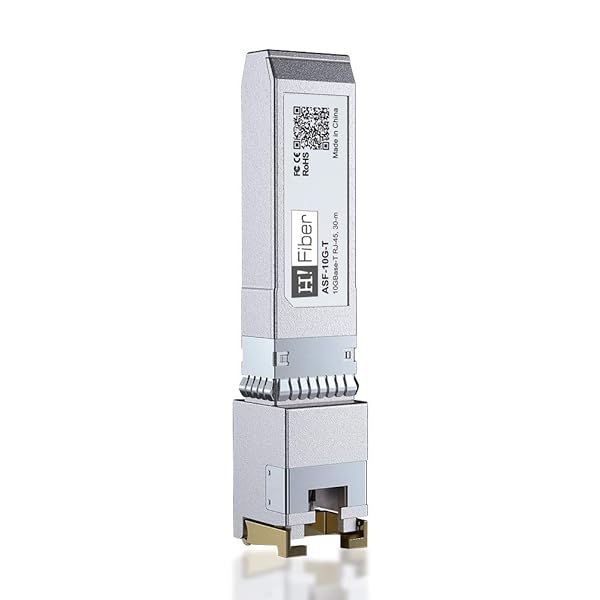 H!Fiber.com 10Gb SFP+ RJ45 Transceiver, 10Gbase-T Ethernet Copper SFP+ Module Support 10G/5G/2.5G/1.25G, for Cisco SFP-10G-T-S, Ubiquiti UF-RJ45-10G, UniFi, TP-Link,MikroTik,Fortinet,Supermicro and More, 30m