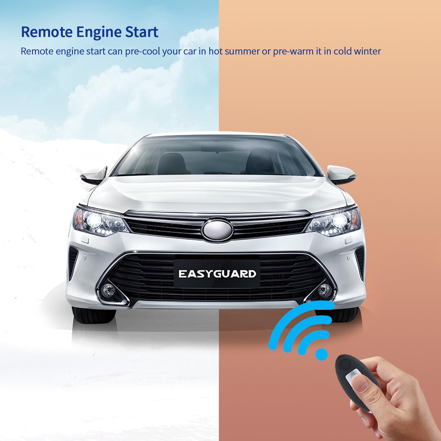 EASYGUARD EC002-NI-NS Smart Key PKE Car Security Alarm System with Keyless Entry Auto Start Stop and Touch Password Backup - View 8 of 9