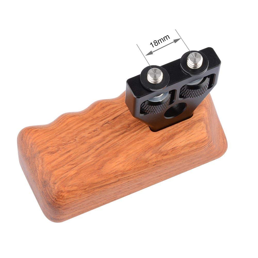 CAMVATE DSLR Wooden Handle Right Grip Mount Support for DV Video Cage Rig Right Hand - View 4 of 6