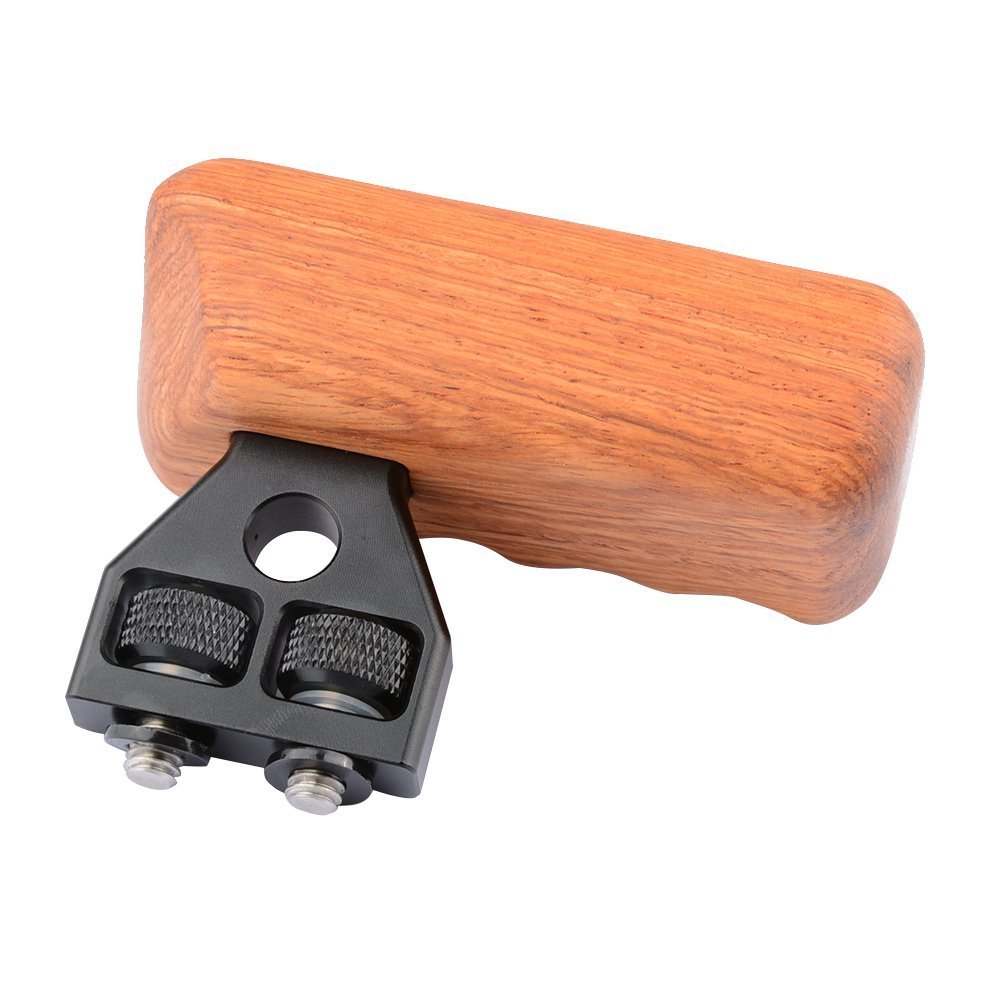 CAMVATE DSLR Wooden Handle Right Grip Mount Support for DV Video Cage Rig Right Hand - View 6 of 6