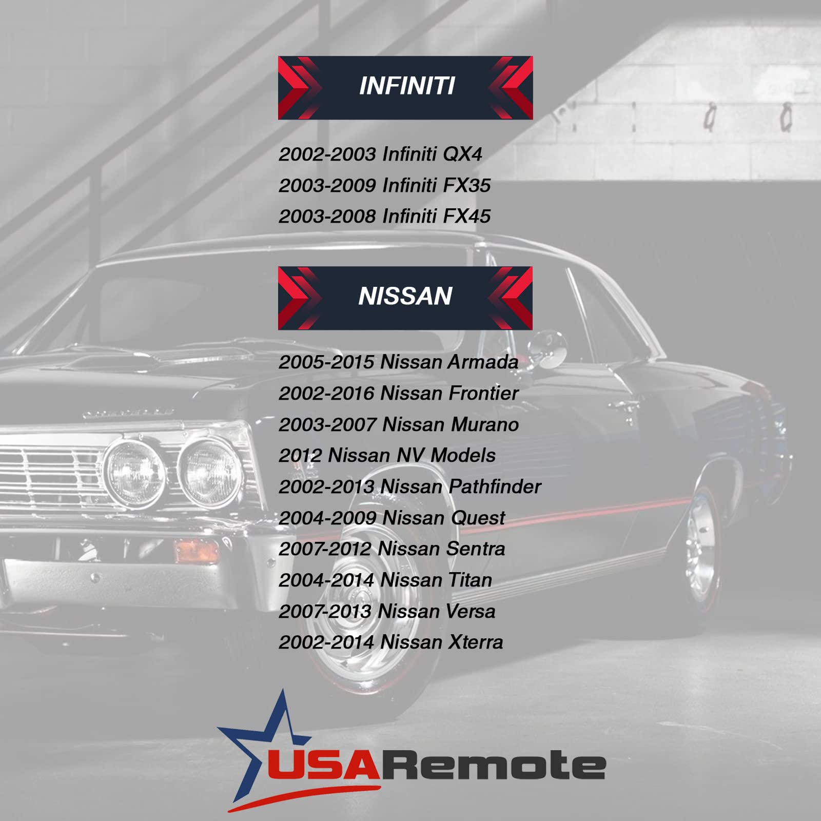 USARemote n-u15-3btn Key Fob Keyless Entry Remote for Nissan and Infiniti Set of 2 - View 4 of 6