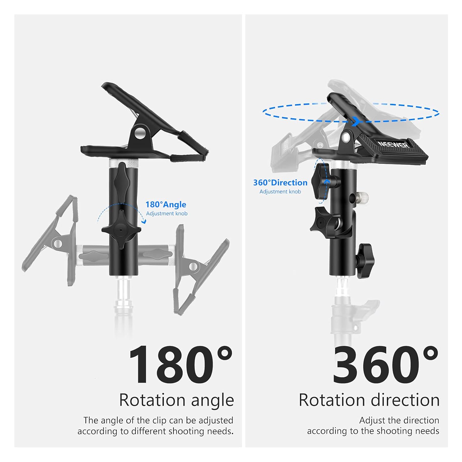 NEEWER Neewer 3 PCS Heavy Duty Metal Clamp Holder with Light Stand Attachment for Reflector Ideal for Photo Studio Use - View 2 of 7
