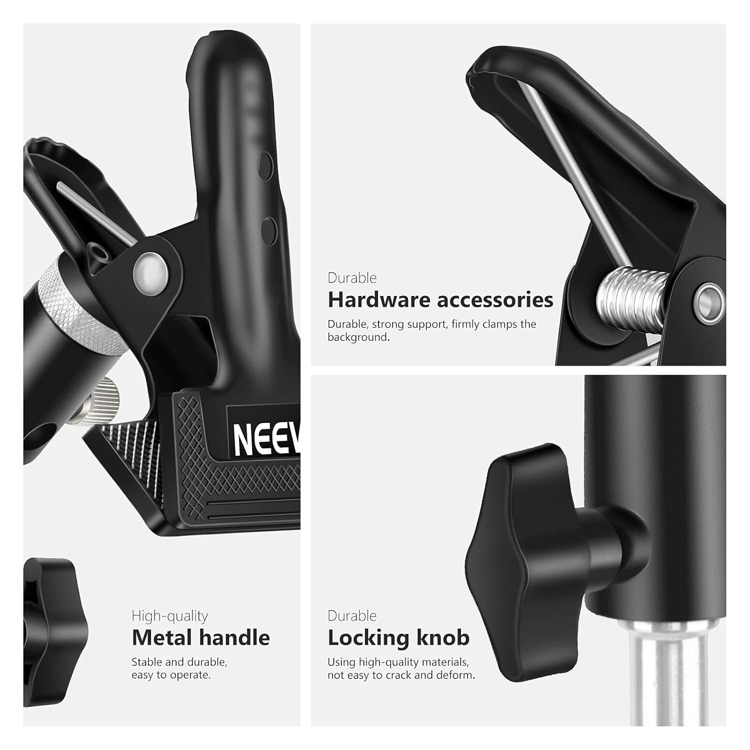 NEEWER Neewer 3 PCS Heavy Duty Metal Clamp Holder with Light Stand Attachment for Reflector Ideal for Photo Studio Use - View 7 of 7