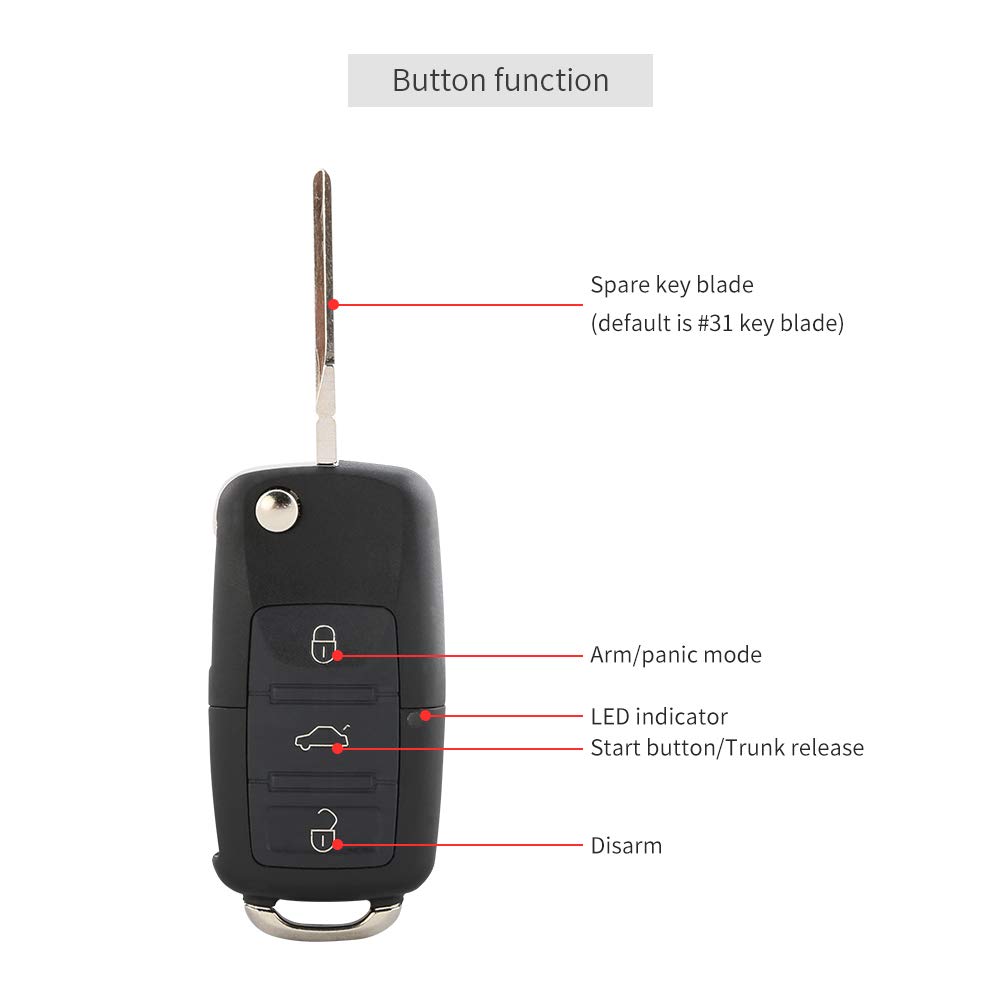 EASYGUARD EC002-V-NS Passive Keyless Entry Car Alarm with Push Button Start Remote Engine Start and Touch Password Keypad Entry - View 2 of 9