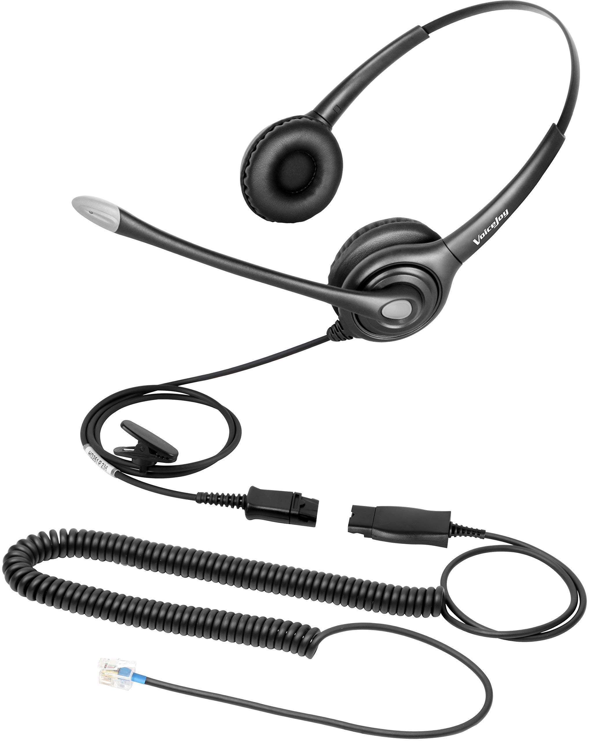 Binaural Noise Canceling Headset with HIS Cable for Avaya IP Phones 1608 1616 9601 9608 9611 9611G 9620 9621 9630 9631 9640 9641 9650 9670 J139 J169 J179 - View 4 of 5