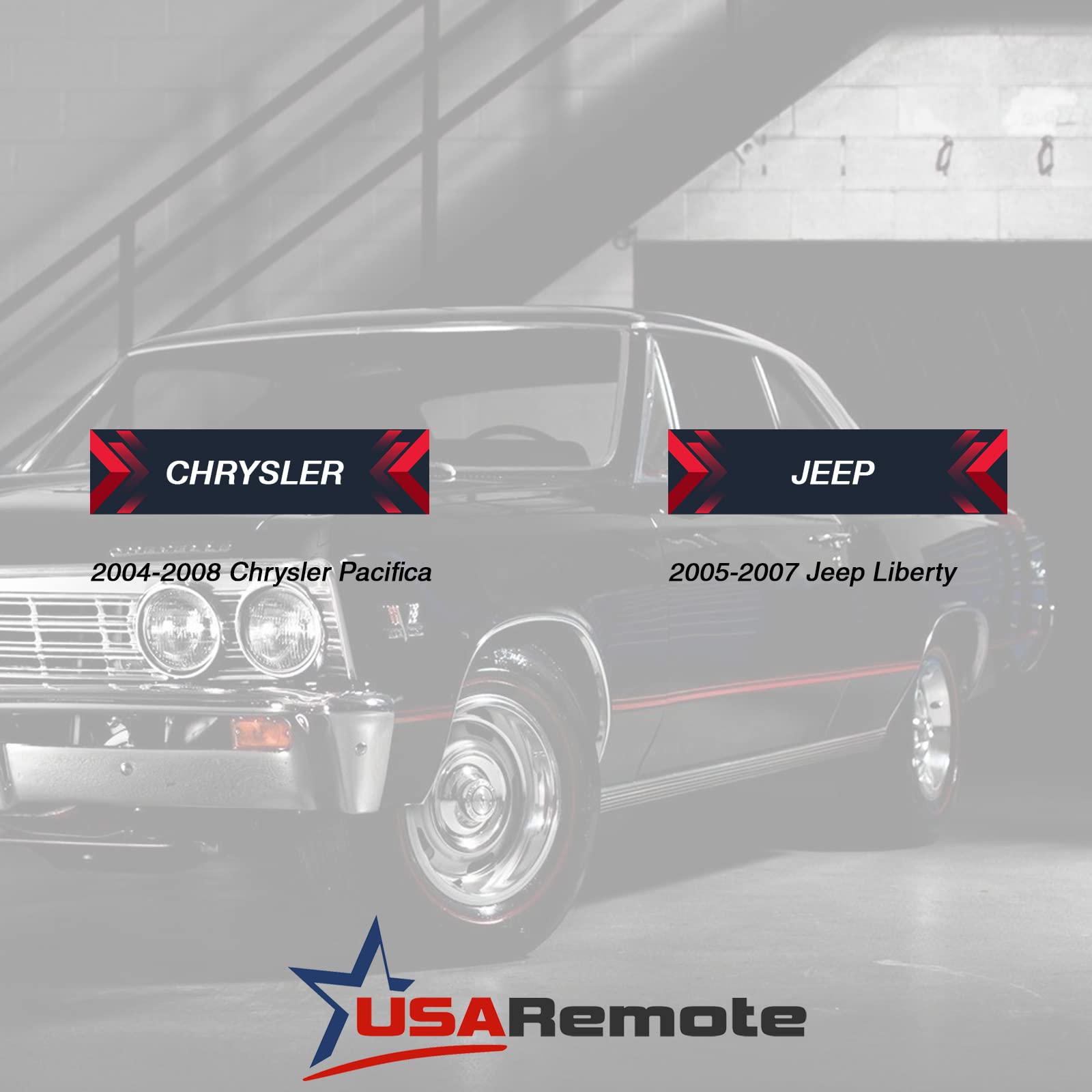 Car Key Fob Keyless Entry Remote Set of 2 for 2004-2008 Chrysler Pacifica and 2005-2007 Jeep Liberty M3N5WY72XX 4-btn - View 4 of 6