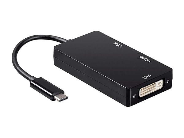 Monoprice USB Type-C to 4K HDMI Single Link DVI and VGA Passive Adapter Black for High-Quality Video Output - View 3 of 6