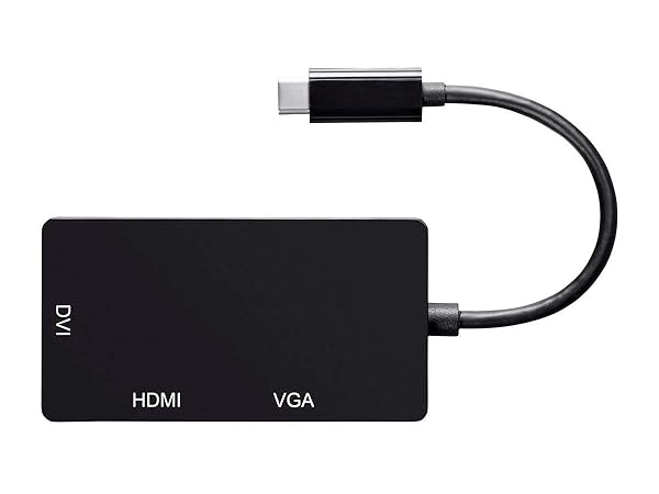Monoprice USB Type-C to 4K HDMI Single Link DVI and VGA Passive Adapter Black for High-Quality Video Output - View 6 of 6