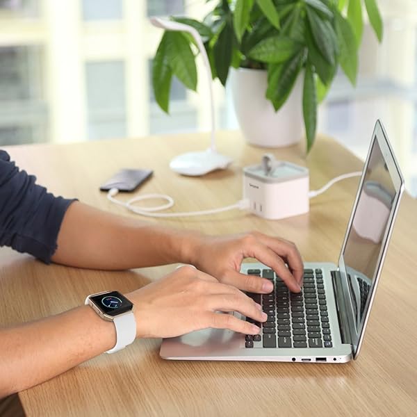 Simpeak Simpeak Silicone Band for Fitbit Blaze Smartwatch with Metal Frame Replacement in White Rose Gold for Men and Women Large Size - View 8 of 8