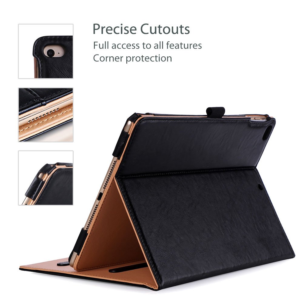 ProCase ProCase iPad 9.7 Inch Case for 6th 5th Generation Air 2 Air 1 Premium Leather Folio Multi-Angle Stand Cover with Front Pocket Black - View 4 of 7