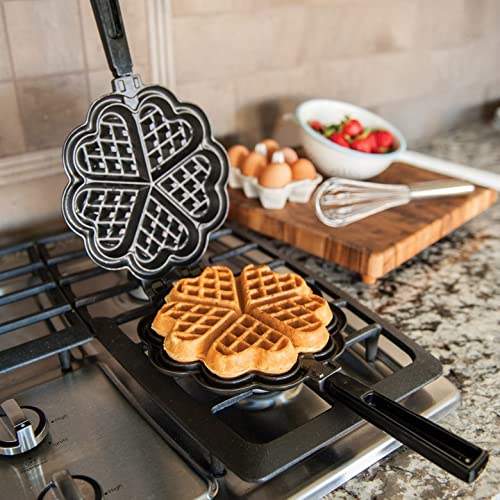 Nordic Ware Nordic Ware Sweetheart Waffler Cast Aluminium Mini Waffle Maker Heart Shaped Black with Five 3.5 Inch Cavities - View 2 of 5