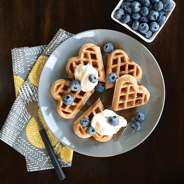 Nordic Ware Nordic Ware Sweetheart Waffler Cast Aluminium Mini Waffle Maker Heart Shaped Black with Five 3.5 Inch Cavities - View 4 of 5