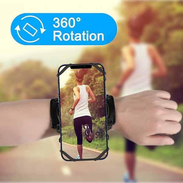VUP VUP Wristband Phone Holder, 360Â° Rotatable Forearm Armband for iPhone 15/14/13/Pro Max/Pro/Mini/12/11/SE 2020/Xs/XR/X/8/7/Plus, Fits All 4-6.7 Inch Smartphones (Black-Small) - View 4 of 9