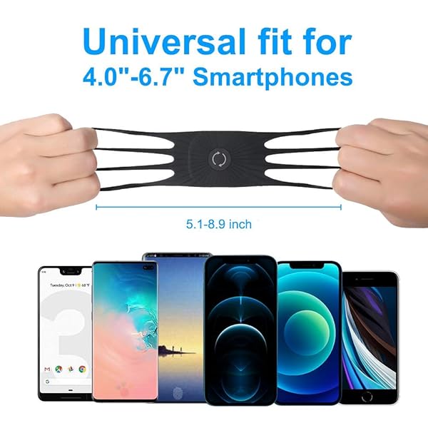 VUP VUP Wristband Phone Holder, 360Â° Rotatable Forearm Armband for iPhone 15/14/13/Pro Max/Pro/Mini/12/11/SE 2020/Xs/XR/X/8/7/Plus, Fits All 4-6.7 Inch Smartphones (Black-Small) - View 7 of 9
