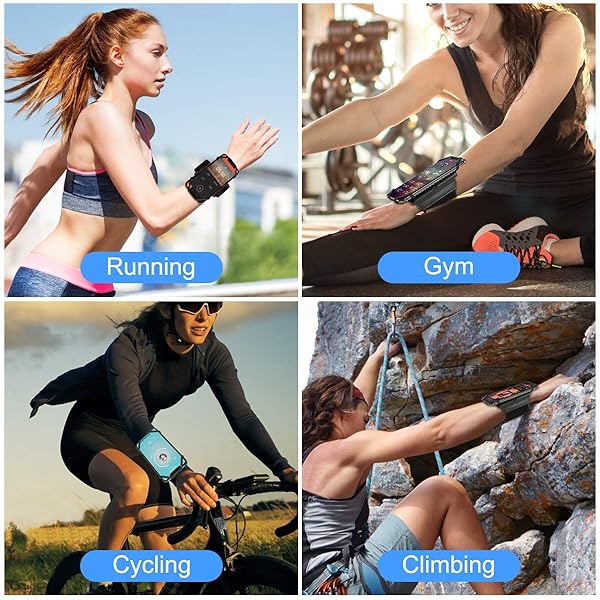 VUP VUP Wristband Phone Holder, 360Â° Rotatable Forearm Armband for iPhone 15/14/13/Pro Max/Pro/Mini/12/11/SE 2020/Xs/XR/X/8/7/Plus, Fits All 4-6.7 Inch Smartphones (Black-Small) - View 8 of 9