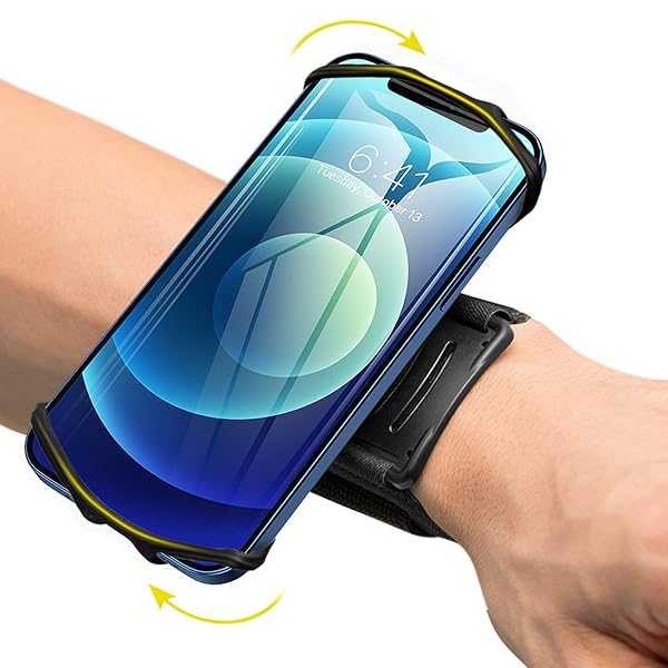 VUP VUP Wristband Phone Holder, 360Â° Rotatable Forearm Armband for iPhone 15/14/13/Pro Max/Pro/Mini/12/11/SE 2020/Xs/XR/X/8/7/Plus, Fits All 4-6.7 Inch Smartphones (Black-Small) - View 2 of 9