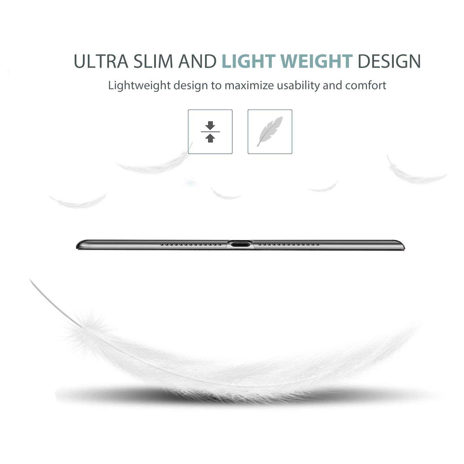 ProCase Ultra Slim Lightweight Stand Case for 2017 iPad 9.7 Inch with Translucent Frosted Back and Auto Sleep Wake in Space Gray - View 5 of 8