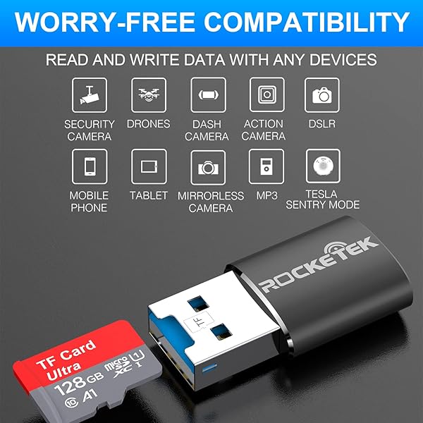Rocketek Rocketek USB 3.0 Aluminum Portable Memory Card Reader for Micro SD/TF Cards - Fast & Durable Adapter - View 6 of 10