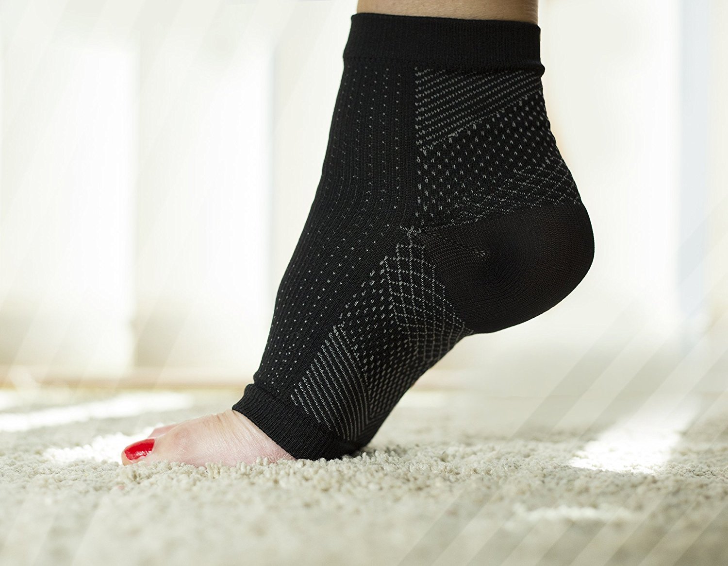 Bcurb Bcurb Ankle Sleeve for Plantar Fasciitis Compression Socks for Men Women Foot Heel Arch Support Reduce Swelling Joint Pain Recovery Black Large XLarge - View 4 of 8